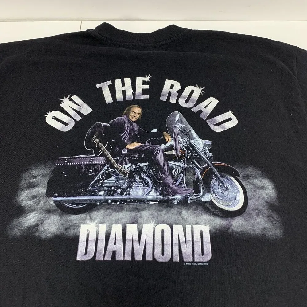 Vintage NEIL DIAMOND On The Road World Tour 1996-1997 Motorcycle Biker Shirt XL - Picture 6 of 7